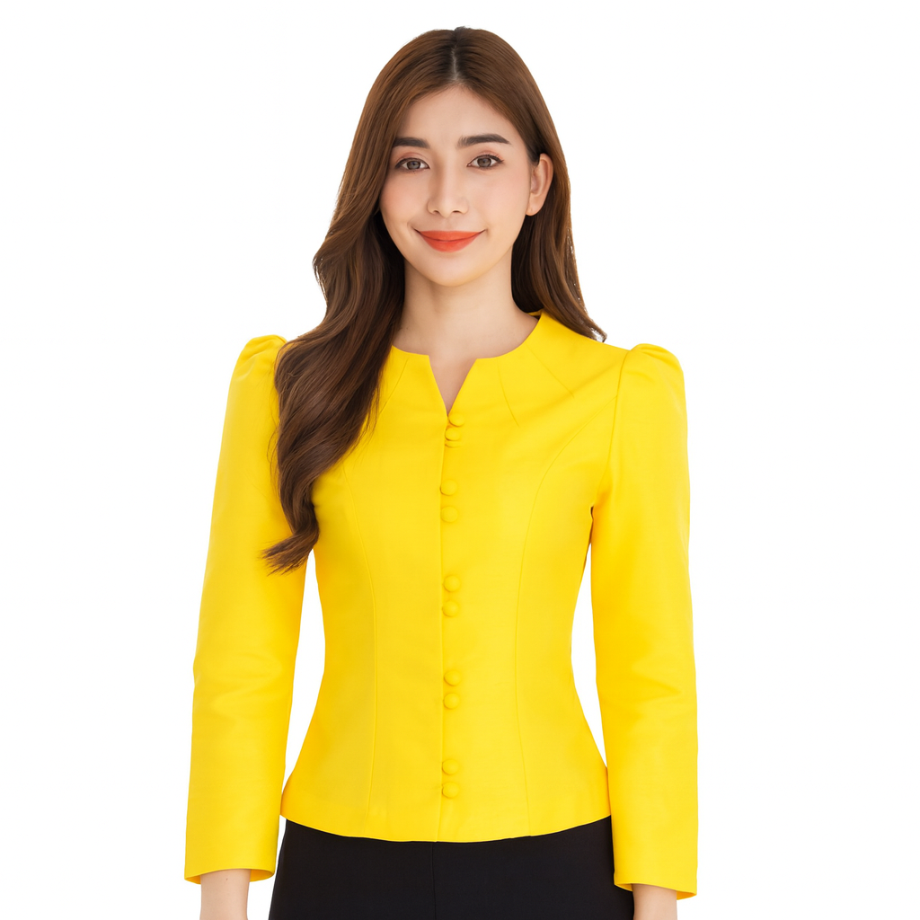 Siam Regal's Ladies Thai Silk Blouse Double Button Closure
