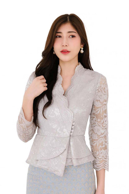 Ladies Thai Silk Lace Blouse – Authentic Traditional Thai Shirt for Weddings & Formal Occasions Siam Regal 🇹🇭