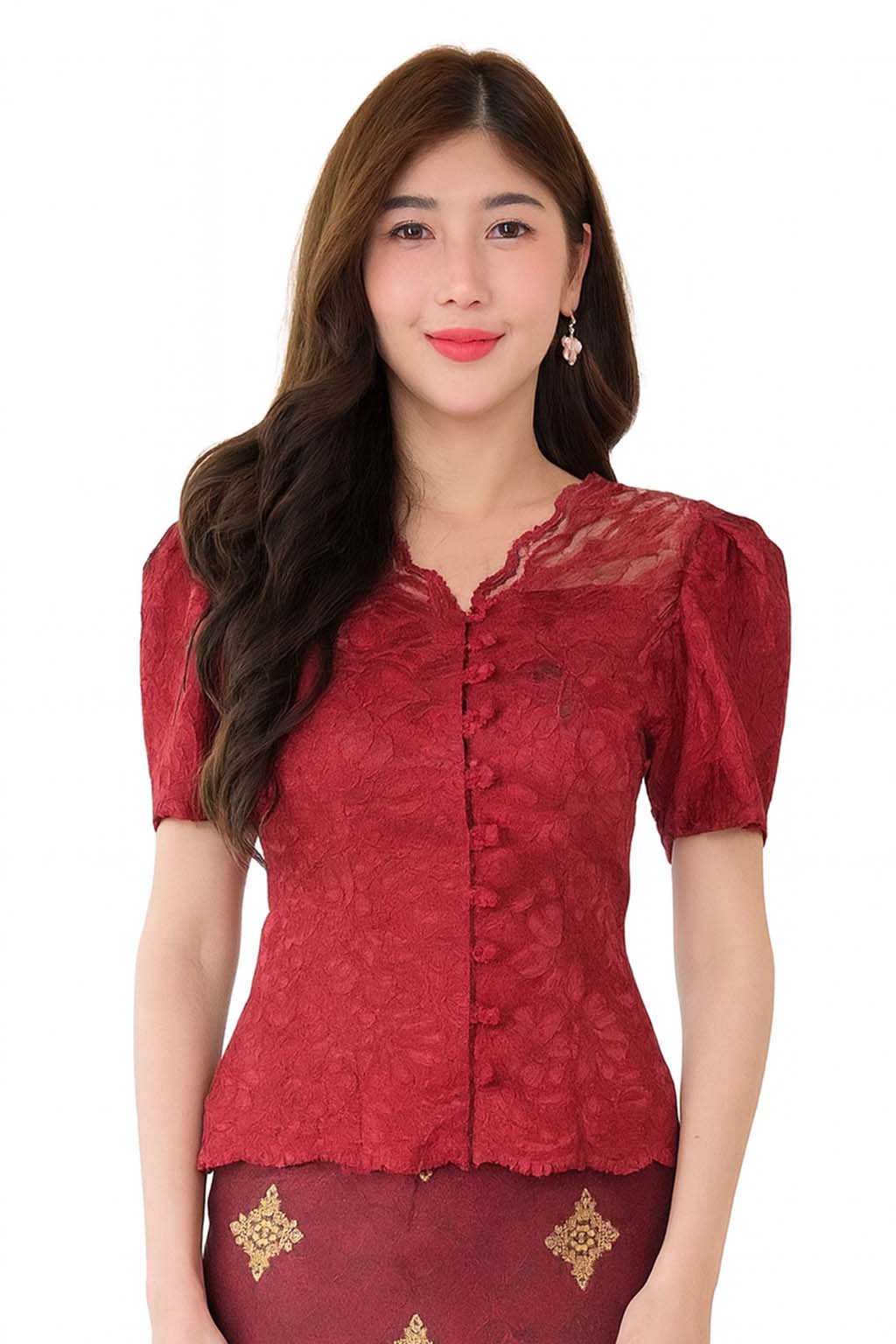 Ladies Thai Silk Lace Blouse – Authentic Traditional Thai Shirt for Weddings & Formal Occasions Siam Regal 🇹🇭