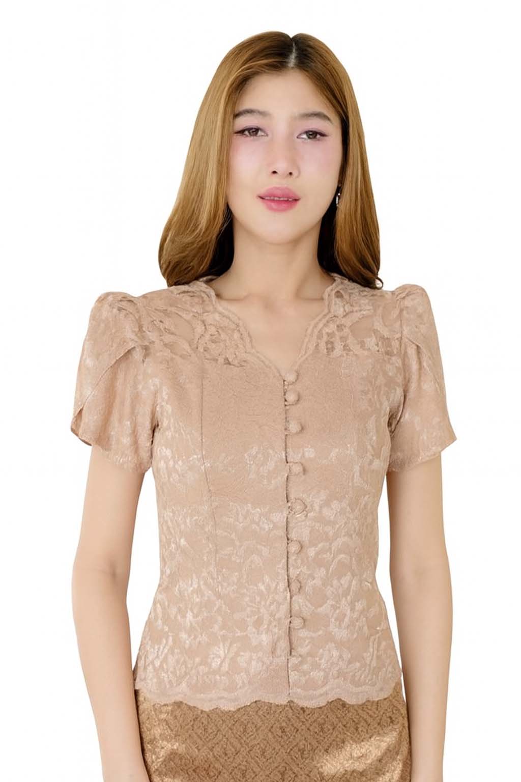Ladies Thai Silk Lace Blouse – Authentic Traditional Thai Shirt for Weddings & Formal Occasions Siam Regal 🇹🇭