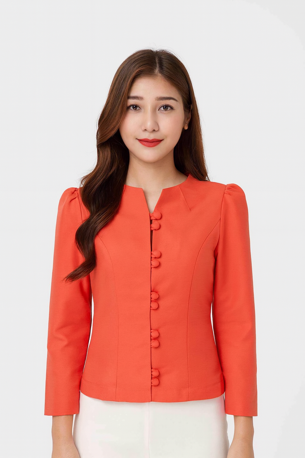 Siam Regal's Ladies Thai Silk Blouse Double Button Closure