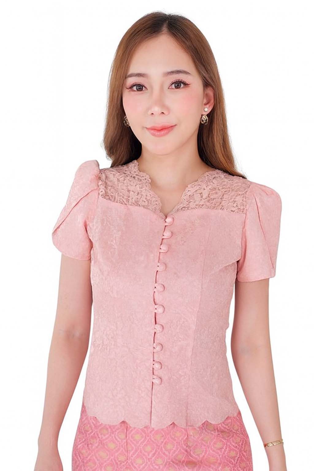 Ladies Thai Silk Lace Blouse – Authentic Traditional Thai Shirt for Weddings & Formal Occasions Siam Regal 🇹🇭