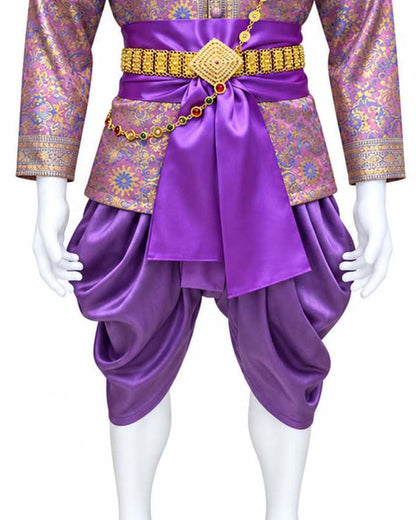 Men’s Traditional Thai Outfit – Purple 3 Piece Silk Wedding Set | Siam Regal 🇹🇭