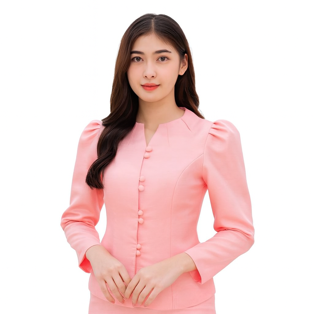 Siam Regal's Ladies Thai Silk Blouse Double Button Closure