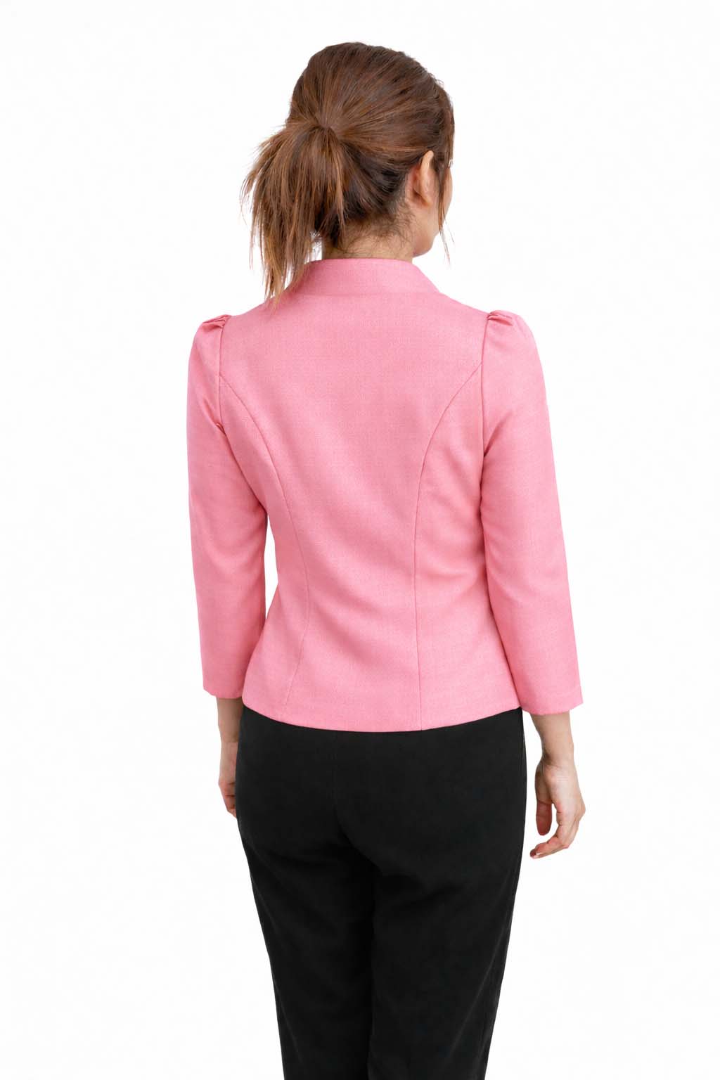 Elegant Thai Silk Blouse Double Button Closure Formal Shirt Wedding Dress Top