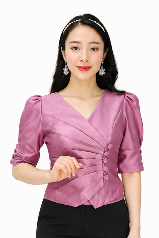 Ladies Thai Silk Blouse – Authentic Traditional Thai Shirt for Weddings & Formal Occasions Siam Regal 🇹🇭