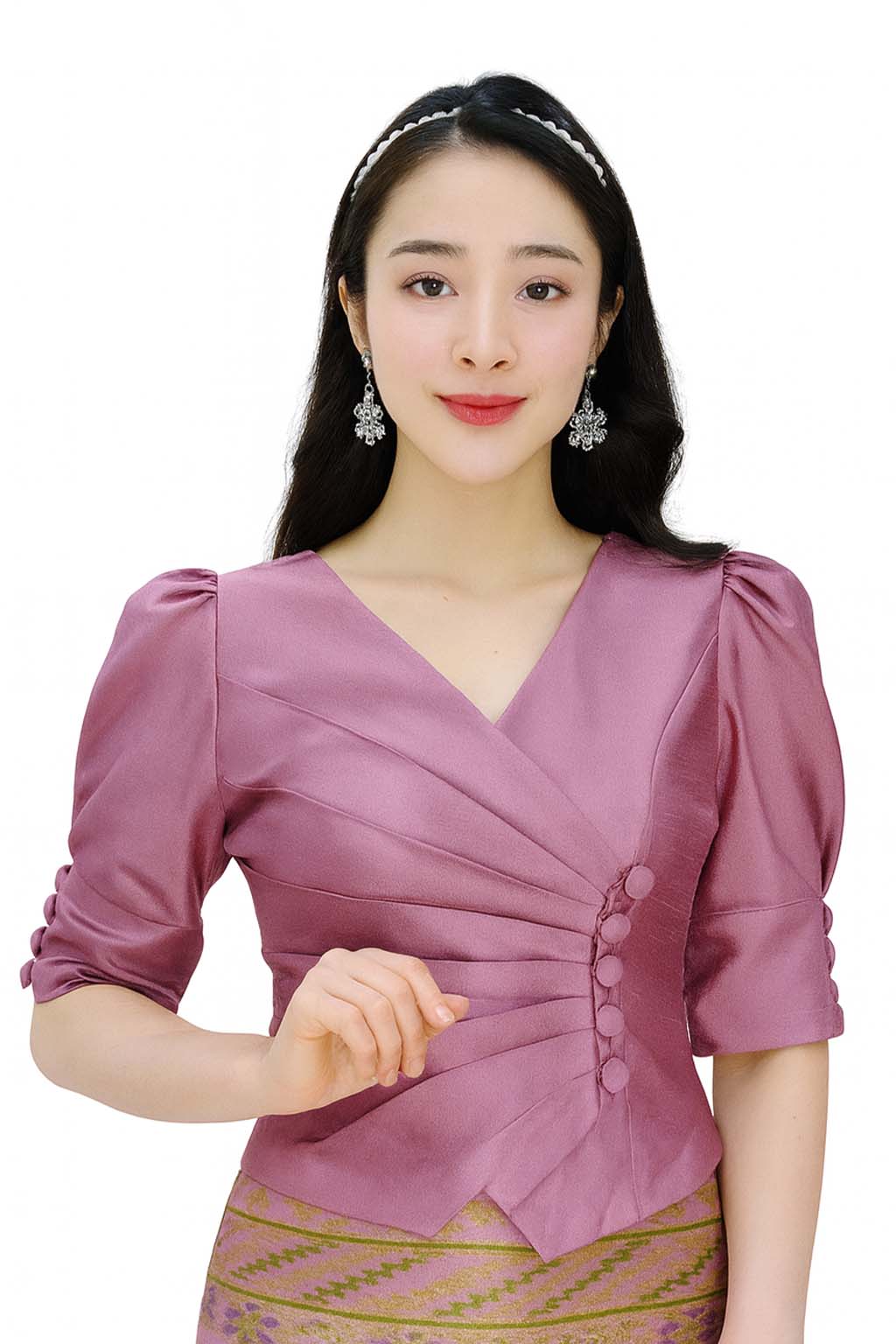 Ladies Thai Silk Blouse – Authentic Traditional Thai Shirt for Weddings & Formal Occasions Siam Regal 🇹🇭
