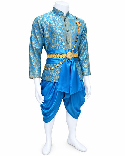 Men’s Traditional Thai Outfit – Sky Blue 3 Piece Silk Wedding Set | Siam Regal 🇹🇭