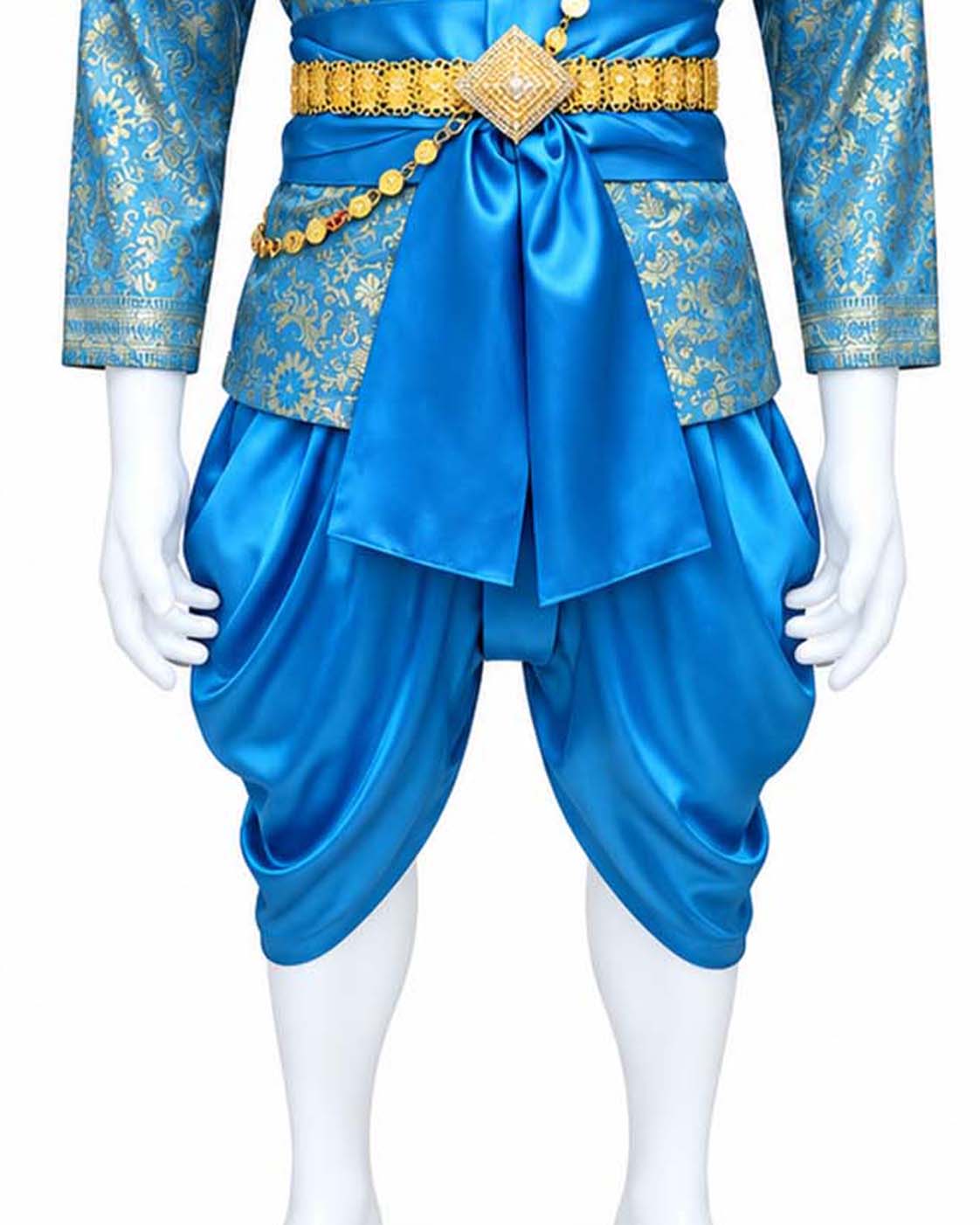 Men’s Traditional Thai Outfit – Sky Blue 3 Piece Silk Wedding Set | Siam Regal 🇹🇭