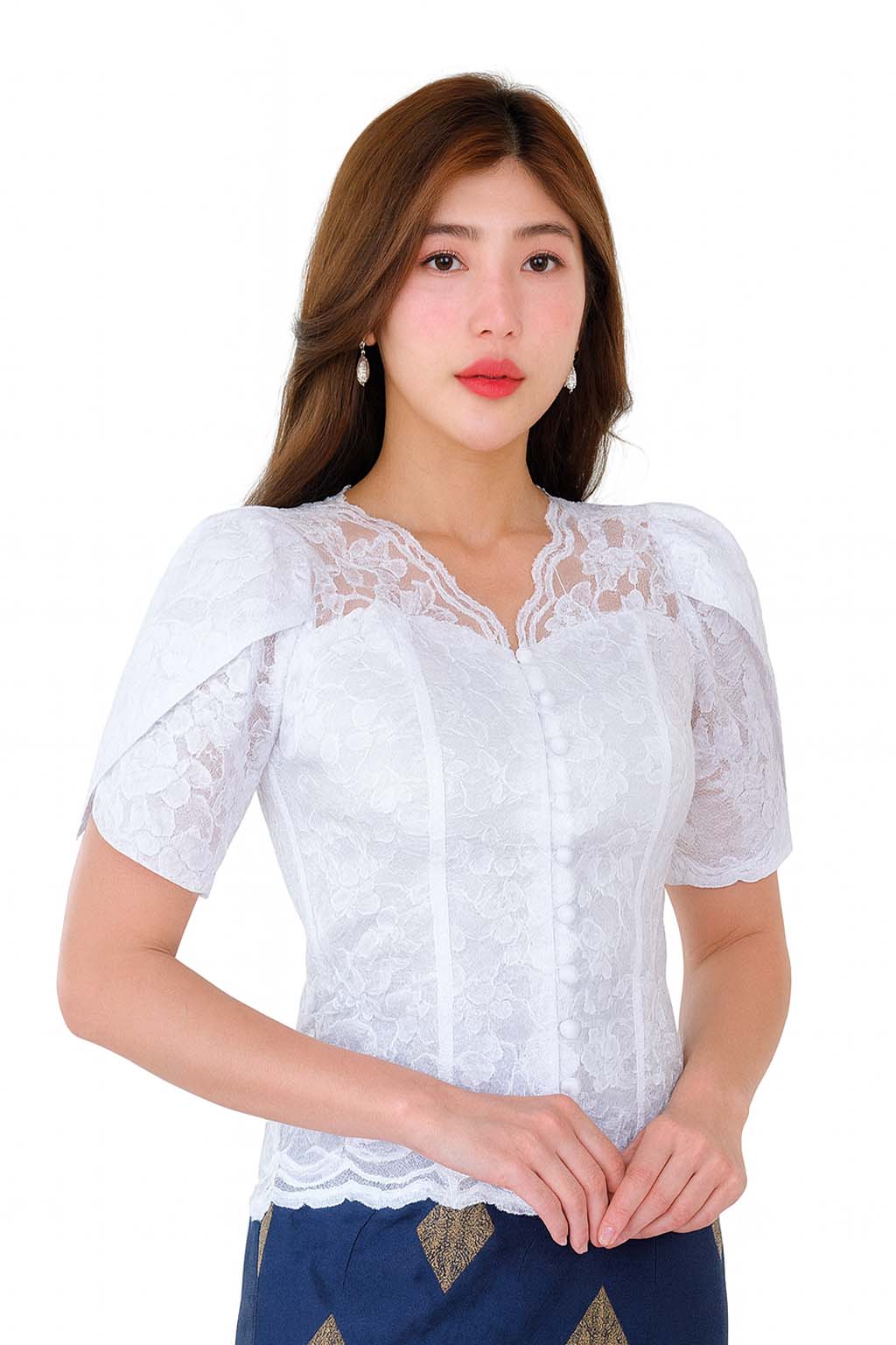 Ladies Thai Silk Lace Blouse – Authentic Traditional Thai Shirt for Weddings & Formal Occasions Siam Regal 🇹🇭