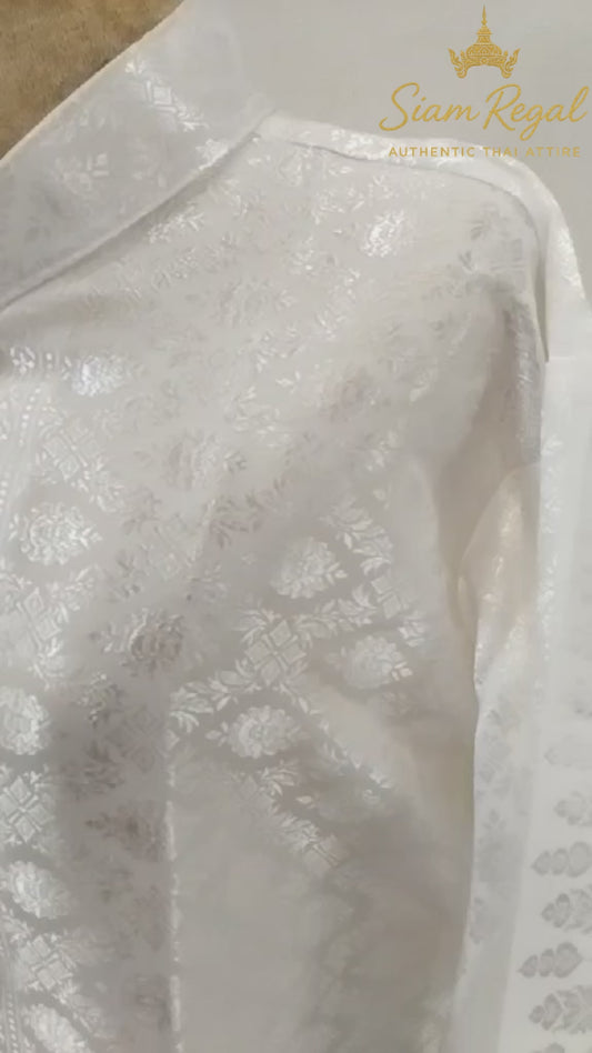 Thai Wedding Outfit For Men "Chut Thai" White Silk Attire Traditional Formal Wear | Siam Regal 🇹🇭