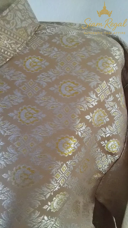 Thai Wedding Outfit For Men "Chut Thai" Gold Silk Attire Traditional Formal Wear | Siam Regal 🇹🇭