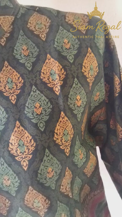 Thai Wedding Outfit For Men "Chut Thai" Green Silk Attire Traditional Formal Wear | Siam Regal 🇹🇭